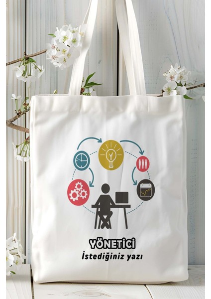 Yönetici Baskılı Bez Omuz Çantası Kişiye Özel Model 7