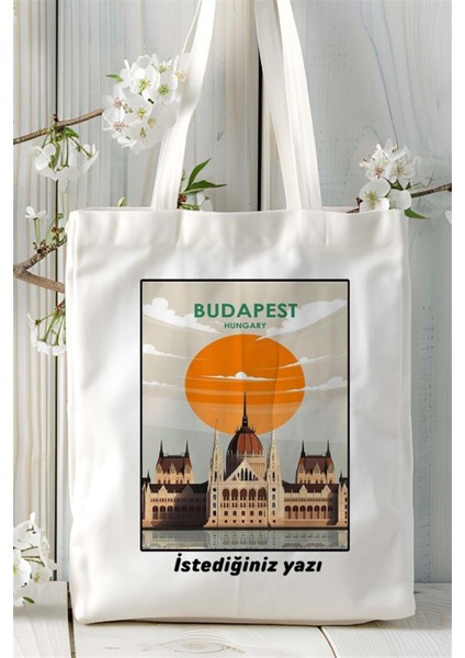 Burdapest Baskılı Bez Çanta Omuz Çantası Kişiye Özel Desen fiyatları