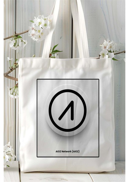 Aioz Network Baskılı Bez Çanta Omuz Çantası Kişiye Özel Desen 3