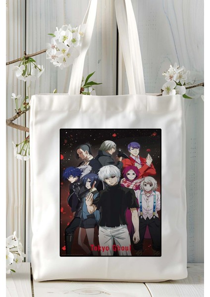 100-MAN No Inochi No Ue Ni Ore Wa Tatteiru Baskılı Bez Omuz Çantası Kişiye Özel Model 3