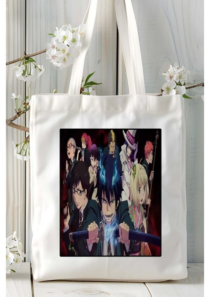 Ao No Exorcist Baskılı Bez Omuz Çantası Kişiye Özel Model 4