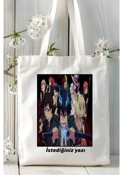 Ao No Exorcist Baskılı Bez Omuz Çantası Kişiye Özel Model 4 fiyatları