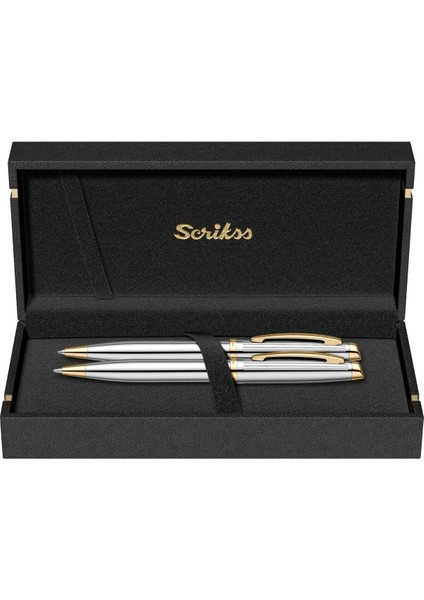 & WizDesign 39 Tükenmezkalem + Versatil Ikili Set Gold Krom ( Ömür Boyu Garantili - Lüks Kutulu - İsme Özel Tasarım )