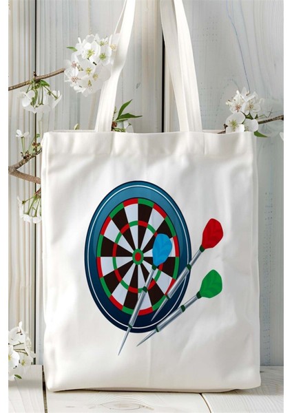 Dart Baskılı Bez Çanta Kişiye Özel Model 7