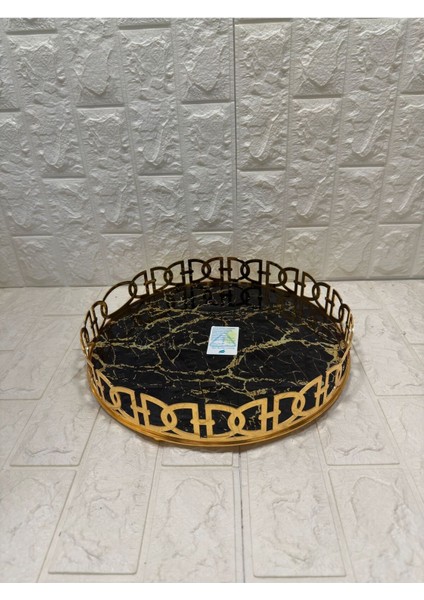 Yuvarlak Büyük Mermer Tepsi, 35 Cm, Şık ve Dayanıklı Ev Kullanımı Için Ideal fiyatları