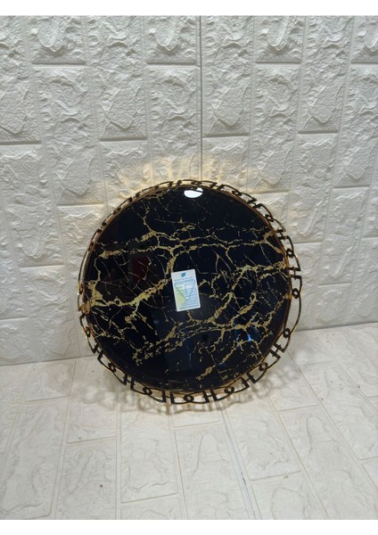 Yuvarlak Büyük Mermer Tepsi, 35 Cm, Şık ve Dayanıklı Ev Kullanımı Için Ideal indirimleri