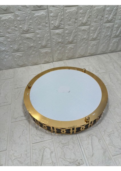 Yuvarlak Büyük Mermer Tepsi, 35 Cm, Şık ve Dayanıklı Ev Kullanımı Için Ideal