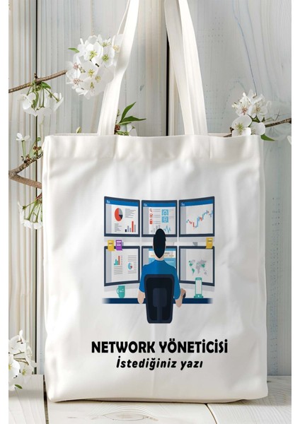 Network Yöneticisi Baskılı Bez Omuz Çantası Kişiye Özel Model 10