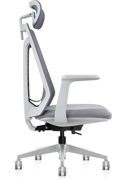 XD-1010 Fileli Başlıklı Çalışma Koltuğu Gri