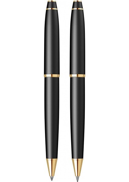 & WizDesign 35 Tükenmezkalem + Versatil Ikili Set Mat Siyah Altın ( Ömür Boyu Garantili - Lüks Kutulu - İsme Özel Tasarım ) modelleri