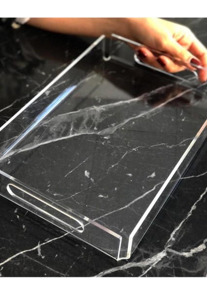 Şeffaf Akrilik Pleksi Tepsi 30X20 Cm, Modern ve Şık Ev ve Ofis Kullanımı Için Ideal modelleri