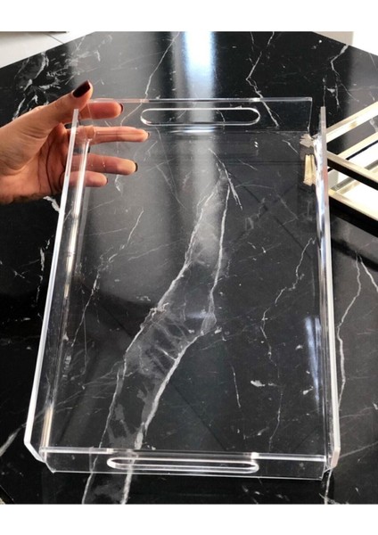 Şeffaf Akrilik Pleksi Tepsi 30X20 Cm, Modern ve Şık Ev ve Ofis Kullanımı Için Ideal fırsatları
