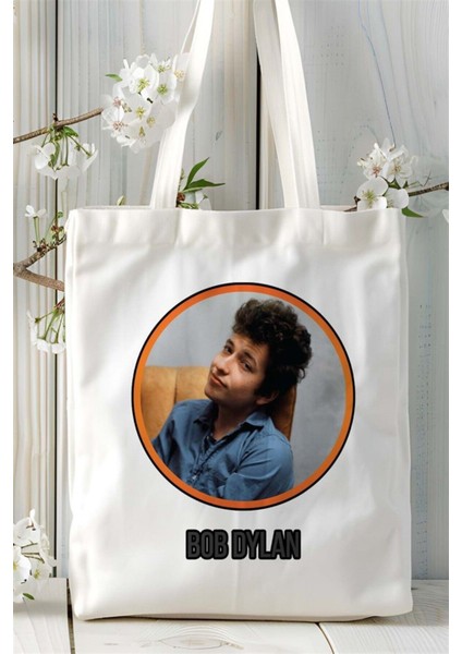 Bob Dylan Baskılı Bez Çanta Omuz Çantası Kişiye Özel Desen 1