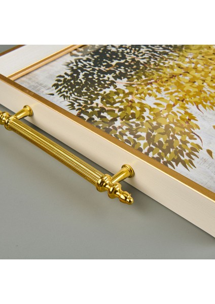 Renkli Ağacı Desenli Büyük Tepsi, 49 Cm, Şık ve Işlevsel Mutfak Gereci fırsatları