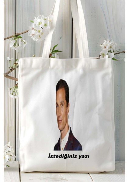 Matthew Mc Conaughey Baskılı Bez Çanta Kişiye Özel Model 2 fiyatları