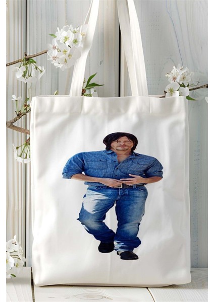 Norman Reedus Baskılı Bez Çanta Kişiye Özel Model 1