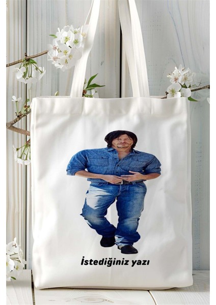 Norman Reedus Baskılı Bez Çanta Kişiye Özel Model 1 fiyatları