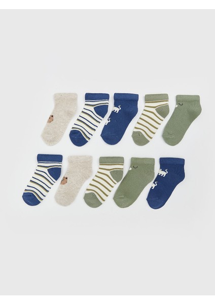 Yeni Sezon Cizgili Erkek Bebek Patik Corap 10'lu - S5KV97Z1