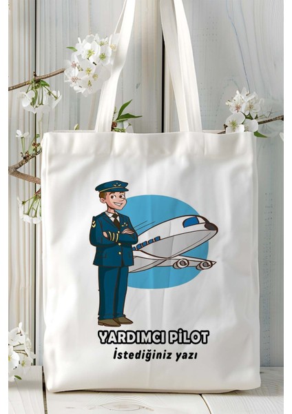 Yardımcı Pilot Baskılı Bez Omuz Çantası Kişiye Özel Model 15