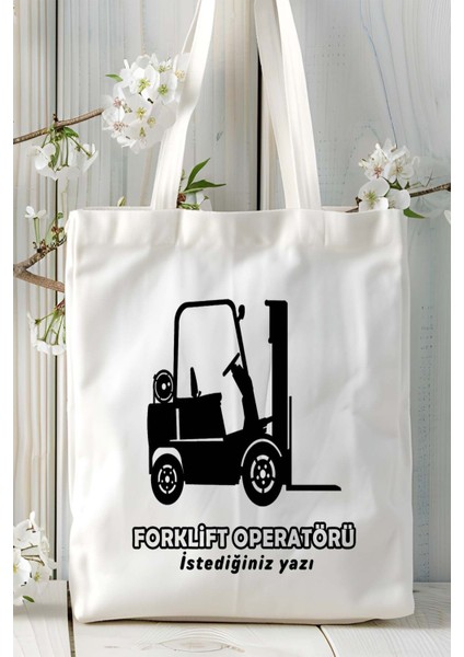 Forklift Operatörü Baskılı Bez Omuz Çantası Kişiye Özel Model 4