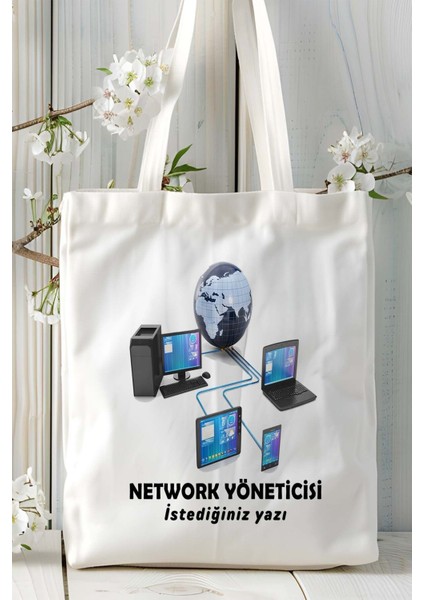 Network Yöneticisi Baskılı Bez Omuz Çantası Kişiye Özel Model 2