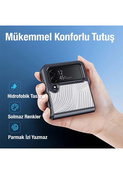 Dux Ducis Samsung Z Flip4 5g Aimo Series Premium Buzlu Sert Pc-Tpu KILIF-(1903) modelleri