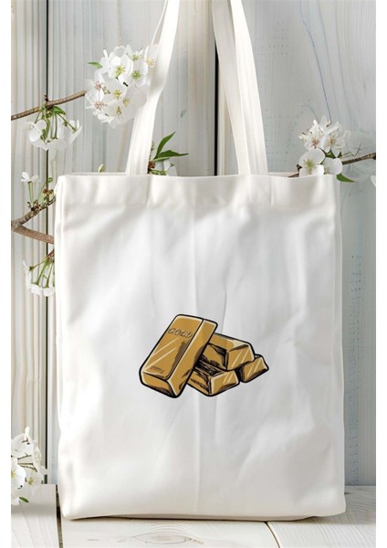 Altın Baskılı Bez Çanta Kişiye Özel Model 1
