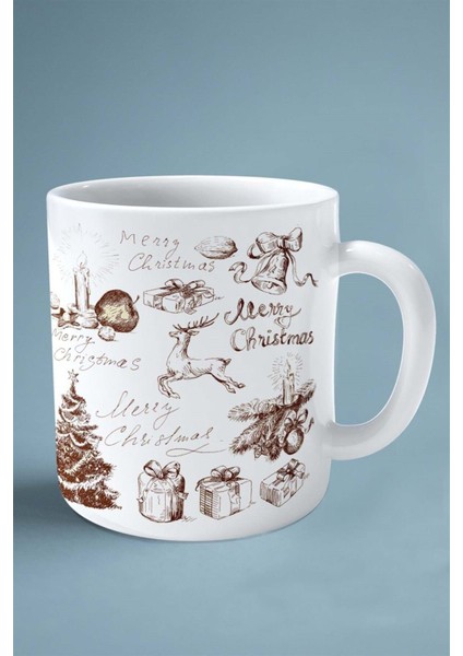 2024 Yılbaşı Noel Isimli Baskılı Kupa Bardak Kahverengi Geyik Yeni Yıl fiyatları