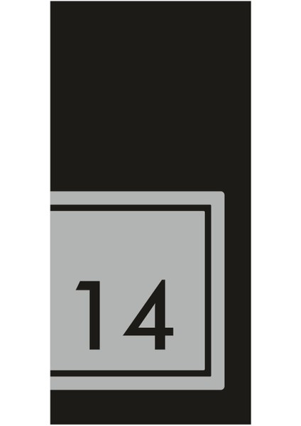 Siyah ve Gümüş Renkli Aynalı Pleksi Daire Kapı Numarası 14