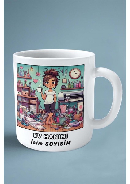 Ev Hanımı Meslek Baskılı Kupa Bardak Çift Taraflı Baskı Kişiye Özel Model 14