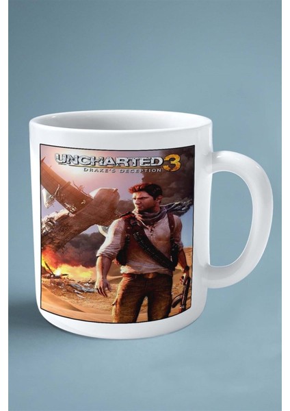 Uncharted Oyun Baskılı Kupa Bardak Çift Taraflı Baskı Kişiye Özel Model 3