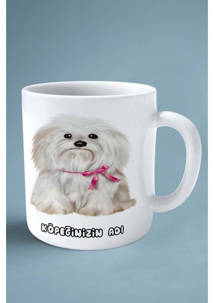 Maltese Terrier Köpek Isimli Kişiye Özel Baskılı Kupa Bardak Kurdele fiyatları