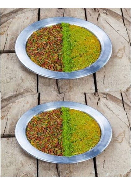 Gri Künefe Tepsi, 4 Kişilik, 26 cm Iç Çap, 32 cm Dış Çap, 2 Adet Set