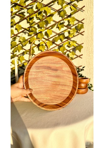 Kahverengi Ahşap Tepsi 30 Cm, Şık ve Doğal Sunum Için Ideal Seçim indirimleri