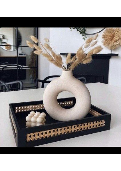 Siyah Hazeran Tepsi, Şık ve Kullanışlı Ev Dekorasyonu Aksesuarı