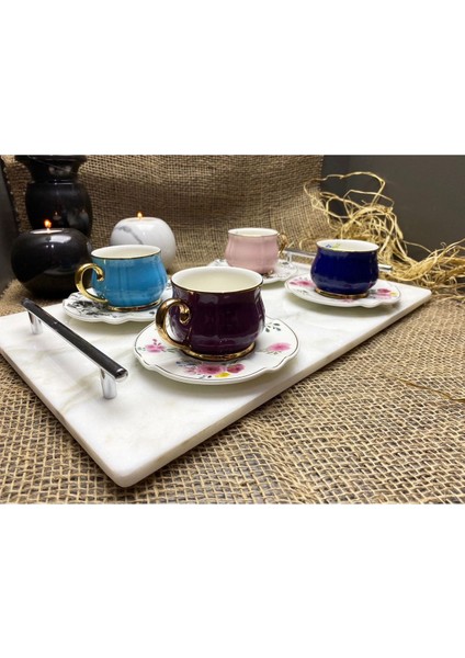 Doğal Mermer Tepsi 25X40CM Gümüş Slim Kulp, Çok Renkli, Şık ve Zarif Tasarım fiyatları