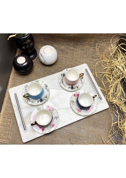 Doğal Mermer Tepsi 25X40CM Gümüş Slim Kulp, Çok Renkli, Şık ve Zarif Tasarım fırsatları