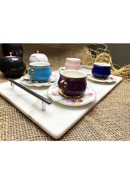 Doğal Mermer Tepsi 25X40CM Gümüş Slim Kulp, Çok Renkli, Şık ve Zarif Tasarım indirimleri