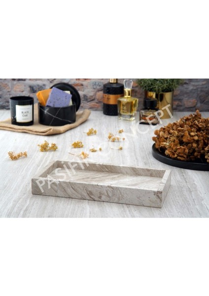 Bej Mermer Sunum Tepsisi, Şık ve Zarif Servis Aksesuarı fiyatları