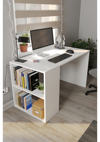 60X120 cm Smyrna Çalışma Masası Kitaplıklı Ofis Masası Bilgisayar Masası Beyaz fiyatları