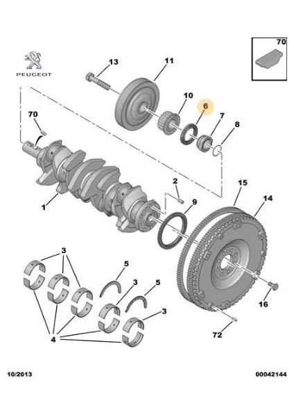 Krank Keçesi Ön 206-307-407-FIESTA-FOCUS DV6TD