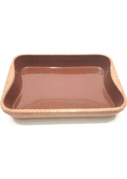 Yüksek Ateşe Dayanıklı Toprak Güveç Kabı Dikdörtgen 32X23X5CM
