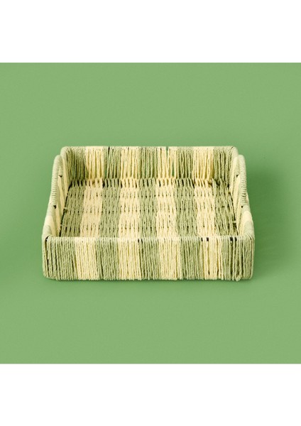 Yeşil ve Krem Renkli Dekoratif Tepsi, 22X22X5 Cm, Şık ve Kullanışlı Tasarım modelleri