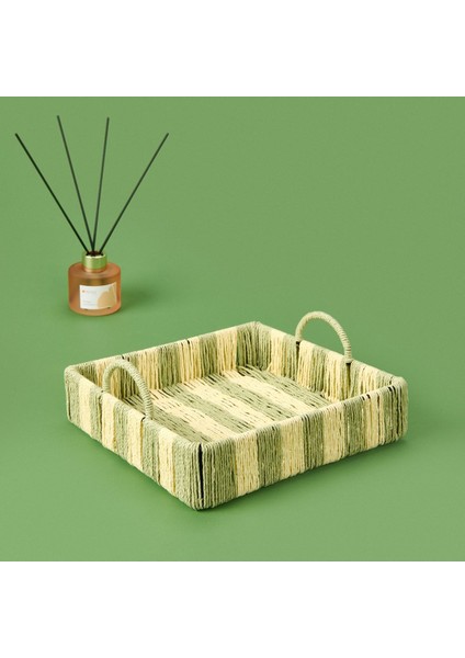 Yeşil ve Krem Renkli Dekoratif Tepsi, 22X22X5 Cm, Şık ve Kullanışlı Tasarım fırsatları
