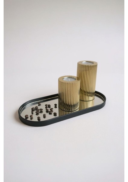 Oval Aynalı Sunumluk, Ikramlık ve Kahve Çay Servisi, 12X30 Cm, Şık Tasarım fiyatları