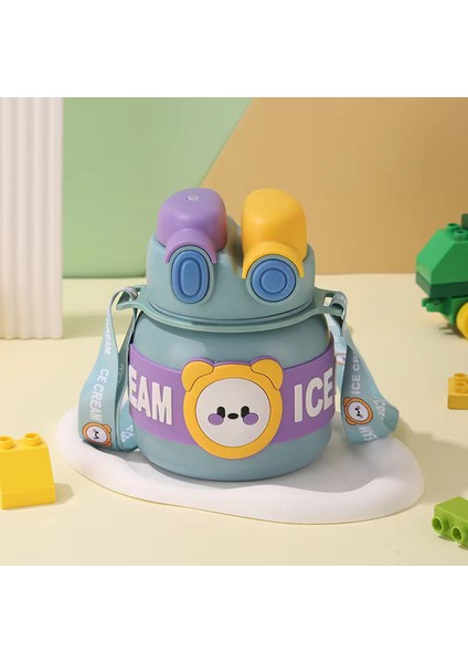 Çift Içecek Yalıtımlı Çocuk Büyük Göbek Kupa 316 Paslanmaz Çelik Pipetli Kupa (Yurt Dışından)