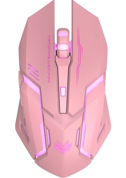 Sessiz Sevimli Işıklı Pembe Fare Kablosuz Şarjlı Oyun Faresi Mekanik Fare (Yurt Dışından) modelleri