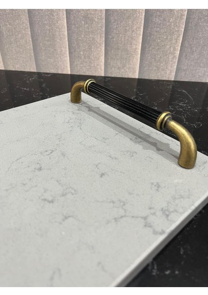 Gri Kuvars Gerçek Mermer Sunum ve Nişan Tepsisi 40X22