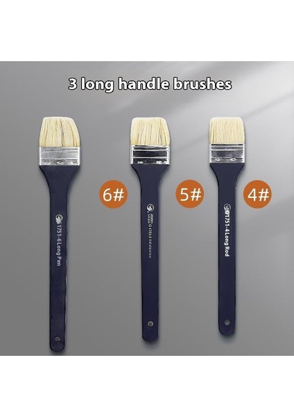 3 Adet Marley Profesyonel Uzun Kıl Fırça Seti｜akrilik Duvar Fırçası Tahta Fırçası (Yurt Dışından)