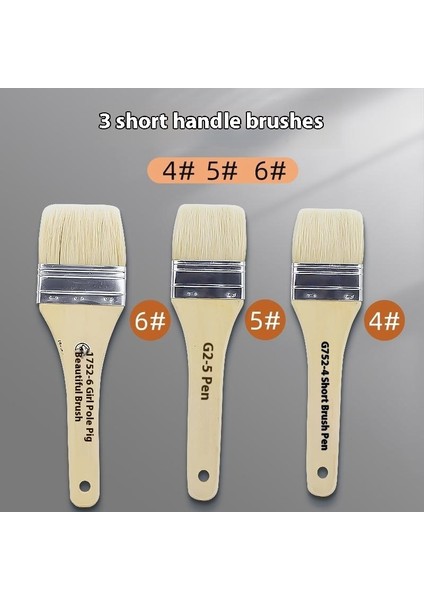 3 Adet Marley Profesyonel Uzun Kıl Fırça Seti｜akrilik Duvar Fırçası Tahta Fırçası (Yurt Dışından)